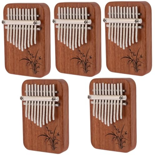 Alasum 5set Mini Kalimba Finger Piano i Trä Bärbar Toners Tummpiano För Lätt Och Hållbar Musikaliskt Instrument För Lek Och Dekoration