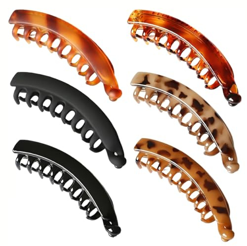 COYUN 6 Pezzi Banana Clip pettine per Capelli, fermagli per capelli a forma di banana, antiscivolo, fermagli per capelli a banana retrò per ricci grossolani Accessori, accessori per capelli per donne