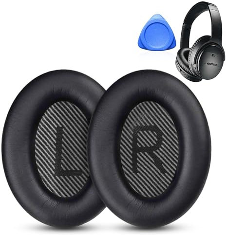 Bose QuietComfort 35 (QC35 II) Almohadillas de repuesto para auriculares, almohadillas profesionales para Bose Quiet Comfort 35 (QC35 II), almohadillas de repuesto con cuero más suave, espuma de