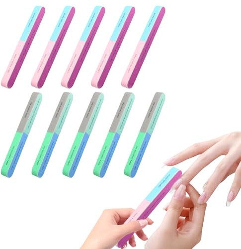 10 Lima De Uñas, Limas Para Uñas Multifunción, Herramientas Especiales Para El Cuidado De Las En Casa Y En El Salón De Belleza, 17.8 X 2 X 1.6 Cm