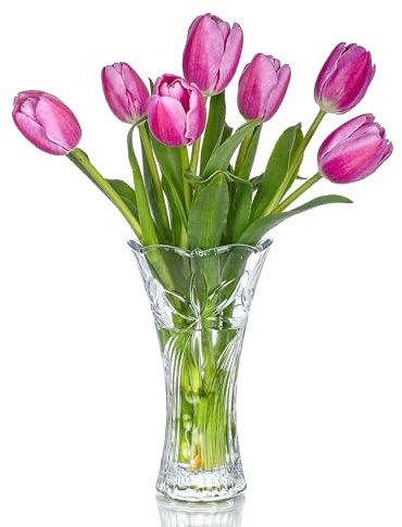 H&D HYALINE & DORA 23 cm glasvaser för blommor, förtjockad 1 kg stor blomvas för bord bordsuppsatser, bröllopsmottagning, heminredning, inflyttningspresent