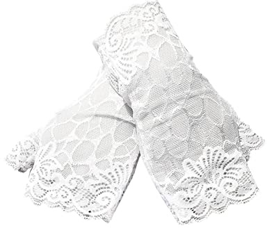 Generisch Guantes para mujer sin dedos, calentadores largos, góticos, elegantes, de encaje, steampunk, rockabilly, guantes de red, para los años 20, accesorios, para carnaval, fiesta, baile de