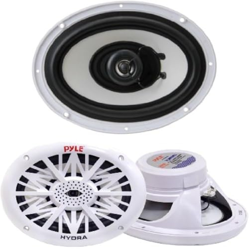 2 PYLE PLMR692 vattentäta högtalare för inomhus- eller utomhuspool, båthotell pubbar vit 6 x 9 15,00 x 23,00 cm 260 watt rms 520 watt max, per par