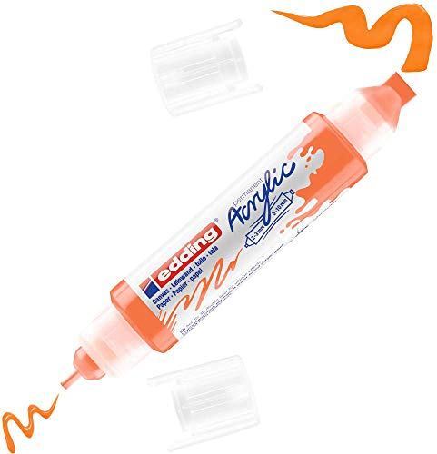 edding 5400 Acryl 3D Double Liner - neon-orange - 1 Acrylfarbe Tube - Doppel-Spitze 2-3,5-10 mm
