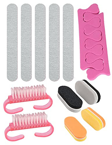 5 Piezas Limas de Uñas Profesionales,con 4 Limas de Esponja, 2 Dedo Separador y 2 Cepillos,100/180,Limas Uñas Semipermanentes,Naturales y Gel Acrílico Limas uñas con Lavable,para Uso Doméstico y Salón