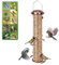 Stainless Steel Bird Feeders, Garden Wild Bird Complete Feeding Station, Hanging Bird Food Feeder, Wild Bird Seed Feeders with 4 Feeding Ports
