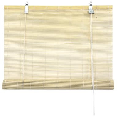 Acomoda Textil – Persiana Enrollable de Bambú Natural para Puertas y Ventanas Decorativo. Estor Ajustable de Ocultación para Interior y Exterior Protector de Fácil Instalación. (80x160 cm)