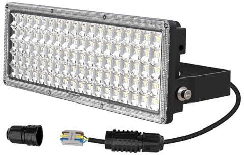 SUFUYA 100W LED Strahler Außen, Superhell Flutlicht 14000LM, 6500K Kaltweiß, IP67 Wasserdicht LED Scheinwerfer 230V, Fluter für Garten, Garage, Auffahrt, Hinterhof, Türen und Flur, Schwarz