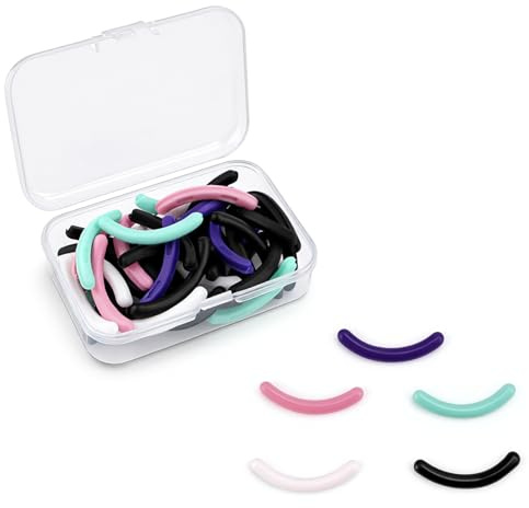 Silicone Eyelash Curler Refills Universal, 48 PcsCurler Replacement Eyelash Curler Pads Refills, Rubber Eyelashes Curlers Refill Pads(5 Colors)