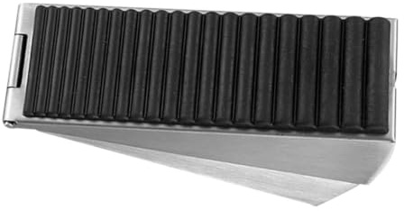 OFFIGAM Tope de Puerta Ajustable de Acero Inoxidable Resorte y Cuña de Goma para Protección contra Viento y Golpes, Altura 45-75mm, Adecuado para Oficinas y Hogares