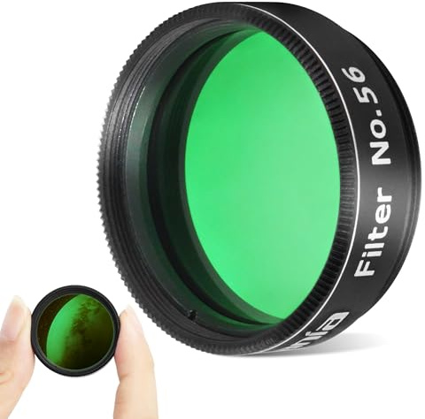 Astromania Telescope Filter 1.25 Inch - #56 Green, Planetary Filter for Astronomy Telescope & Eyepiece, Telescope Color Filter for Enhancing Contrast in Lunar Planetary Observation