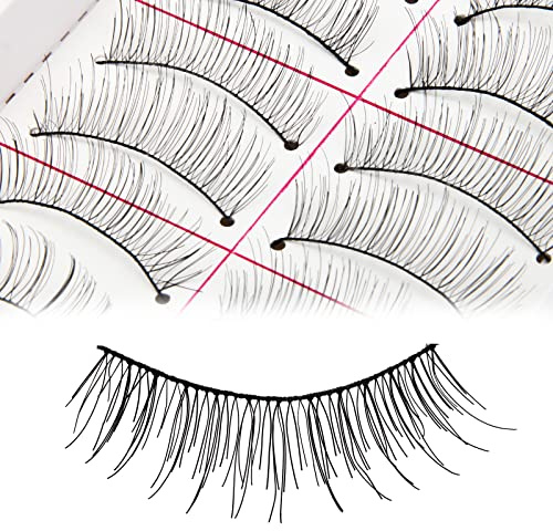 AHIER 50 Pairs Natural Look Taiwan Handmade Fake False Eyelashes Eye Lashes Classical Eyelashes