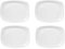 Bormioli Lot de 4 Plat Parma 34 x 24 cm rectangulaire pour anrichten en Verre Opale Blanc