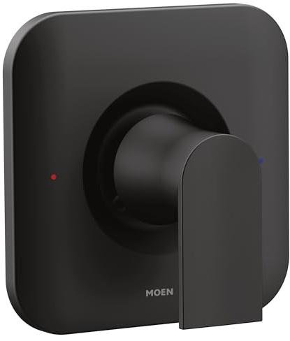 Moen Genta LX Matte Black Pressure Balancing Modern Shower Lever Handle, Posi-Temp Valve Required, T2471BL