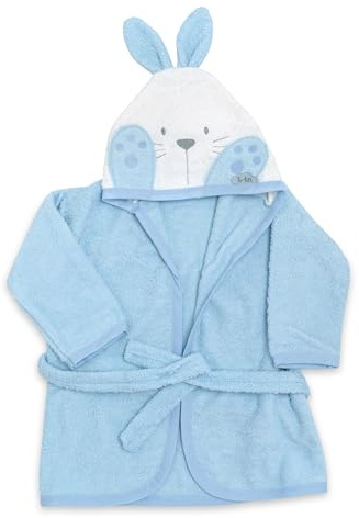 Ti TIN Accappatoio Bambino con Cappuccio e Orecchie, 90% Cotone Assorbente, Taglie 6–18 Mesi, Morbido per Dopo Bagno