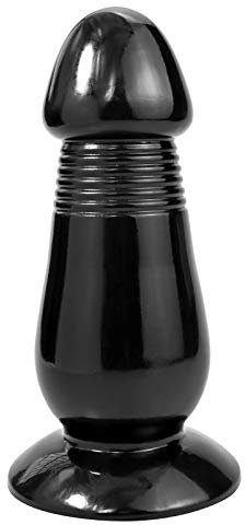 Roluck Saugnapf Groß Realistischer Penis Analdildo mit Saugnapf Anal Plug Weibliche Masturbation Prostata Stimulation Buttplug für Frauen Männer Analsexspielzeug (Schwarz)