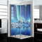 dedeco Eck-Duschrückwand wasserfest Motiv: Polarlicht V2, UV-Lack matt, 2 x 80x210 cm, als Badrückwand zum Fliesenersatz, als Dekorwand, Wandverkleidung und Duschplatte aus Aluminium - Made in Germany