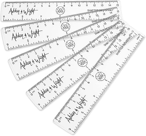 Ashton and Wright - 6 Inch / 15cm Rulers - Shatter Resistant - Pack of 5 Clear