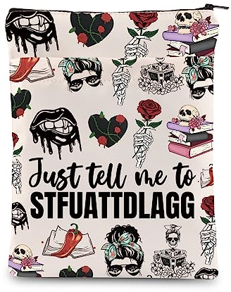 ENSIANTH Couverture de livre Dark Romance - Cadeau idéal pour les amateurs de livres « Just Tell Me to Stfuattdlagg »