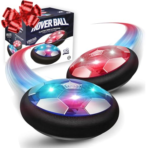 Original Cup AirFootball® | 2 Ballons de Foot Flottants Lumineux | Jouet Air Power Football pour Enfant Garcon Fille | Jeu Intérieur Extérieur 100% Fun | Balles LED Rechargeables en USB