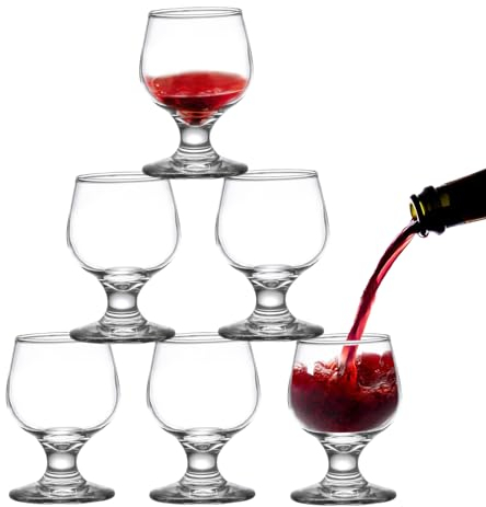 TOATELU SET 6 mini vasos de brandy, Vasos de chupito de 100 ml, Copas de coñac para Whiteland, copas de vino cordiales, copa de whisky/lobby vaso de vino/copa de vino Xueli