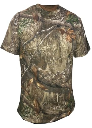 Mega_Jumble Men's Camouflage Jungle Print Short Sleeve T-Shirt Outdoor Hunting Shooting Camo Forest Tree Summer Shirt Top (UK, Alpha, 3XL, Regular, Regular, Camo)