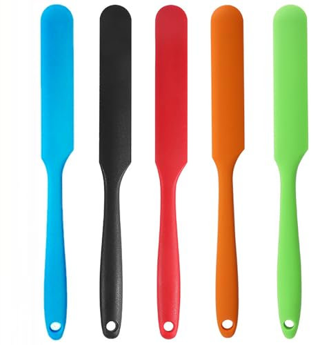 5 Pcs Silicone Jar Spatulas,Sourdough Spatula with Long Handle,Cake Cream Butter Spatulas(5 Pcs)