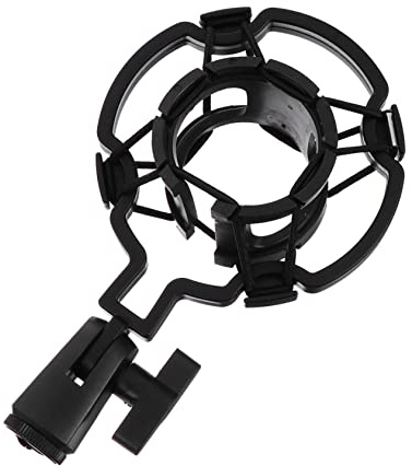 SUPVOX Soporte Para Micrófono De Condensador Antivibración De Plástico Negro Clip Ajustable, Compatible Micrófonos De Diafragma Grande Para Grabación y Transmisión