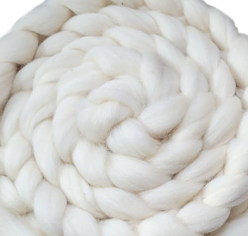 Kammzug Filzwolle Bio Deutsche Merinowolle, Spinnwolle, Spinnfasern, Spinnfutter, Wolle zum trockenfilzen, nassfilzen, nadelfilzen, spinnen, färben, 100g