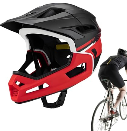 Yanayi Casco Bici Full Face - Casco da Ciclismo Ventilato per Adulti - Protettivo Regolabile Aereato | Per Uomo Donna Principianti Biker