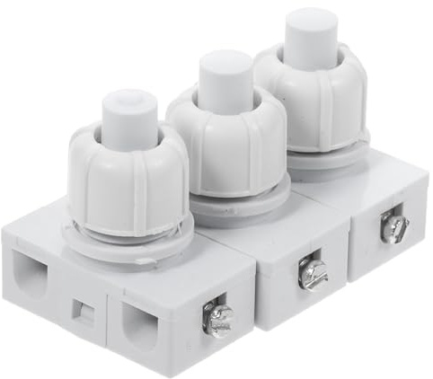 MAGICLULU Pulsante Autobloccante Bianco Set da 3 Interruttore a Pressione Compatibile Apparecchi Elettrici e Lampade Materiale Resistente per Uso Duraturo in Ambienti Domestici e