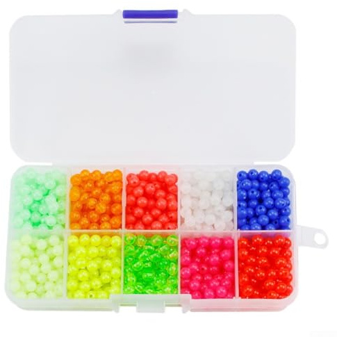 1000 cuentas de pesca luminosas para aparejos flotantes compatibles con alambre de acero y línea de pesca que brillan en la oscuridad, accesorios de aparejos de plástico