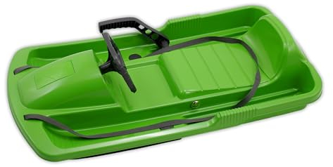 KHW | Lenkschlitten Snow Fox | Grün | TÜV-geprüft | Made in Germany | ausgefeiltes Lenksystem & griffsicheres Lenkrad | kälte- und lichtbeständiger Kunststoff | der Hingucker auf jeder Piste