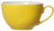 Ritzenhoff & Breker Doppio Kaffeetasse, 1 Stück, Kaffee Obertasse mit farbigem Rand, Teetasse für buntes Mix & Match, Porzellan, Sonnengelb, 200 ml, 565096