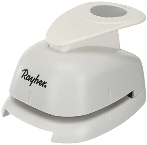 Rayher Hobby 69029000 Motivstanzer Rund/Kreis, mit Zierrand, ø 3,16 cm- 1 1/4 Zoll, geeignet für Papier/Karton bis zu 200g/m², Transparente