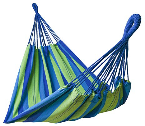 Kronenburg Mehrpersonenhängematte 210 x 150 cm, Belastbarkeit bis 300 kg – Indoor & Outdoor Hängematte Blau/Grün - Farb- und Modellwahl