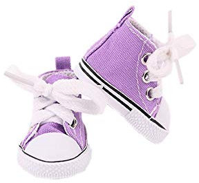 Aeromdale, scarpe da bambola con lacci in tinta unita, 5 cm, per bambole BJD da 32 a 34 cm, colore viola, 1 paio