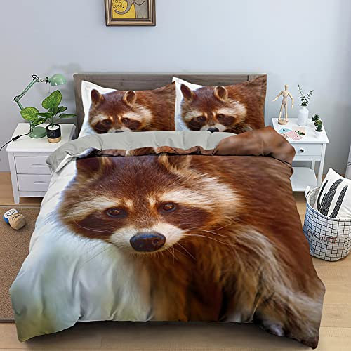 ZAHOCAI Double Duvet Set Apricot Beaver - Easy Care Ultra Soft Microfibre Bedding Double Bed Set with 2 Pillow Cases 19X29 - Cosy Warm Duvet Sets Double Bed(200x200cm)