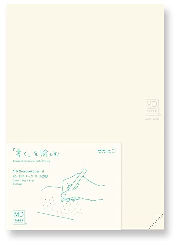 Midori Designphil 15313006 Notizbuch MD Notizbuch Journal A5 1 Seite pro Tag Dot Square A