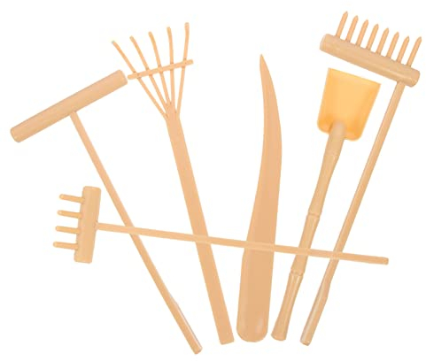 Râteaux De Table À Sable Pour Jardin Zen 6 Pièces Râteaux En Plastique Outils De Jardin Zen Bac À Sable Râteau Jaune Ensemble Pour Décoration