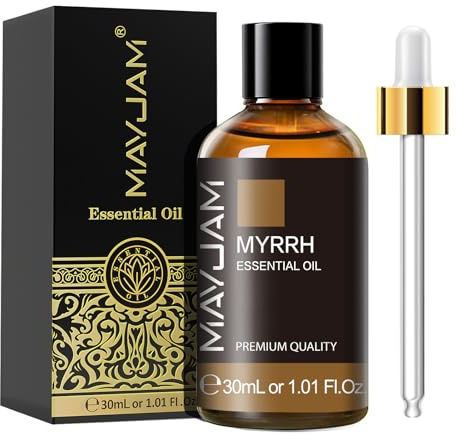 MAYJAM Myrrh Essential Oil 30ML - Premium Diffuser Oil | with Glass Dropper, Long Lasting Aroma, for Diffuser, Aromatherapy, Massage, Candle and Soap Making, Bedroom, Office
