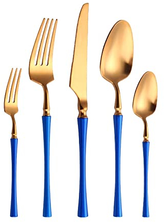 Silverset, 20 delar bestick 18/10 rostfritt stål guldsmidda bestick bestick service 4 personer matt finish