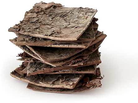 Natural Wooden Bark Squares, 8-10cm, Christmas Decorations, Terrarium Bark, Decorative Bark, Real Bark Chippings, Arts and Crafts, Indoor and Outdoor Decorations – Pack of 10