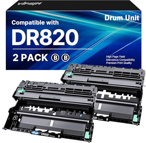 DR820 DR-820 Drum (Not Toner) Replacement for Brother DR-820 Drum Unit to Use with HL-L6200DW MFC-L5850DW HLL6200DW MFC-L5900DW MFC-L5700DW HL-L5200DW MFC-L6800DW Printer | 2 Black