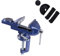 AOMIKITSTU Schraubstock 70mm, Blau Schraubstock Drehbar, Schraubstock Klemmbar mit vierteiligem Set, Feinmechanikerschraubstock für Werkbänke