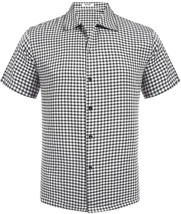 COOFANDY Camisas Hombre Manga Corta Camisa de Cuadros Camisas Verano Franelas Camisa Casual