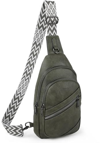 TANTOMI Sling Bag Crossbody Bags for Women Leather Cross Body Bag Trendy Fanny Pack Chest Travel Purse with Adjustable Strap