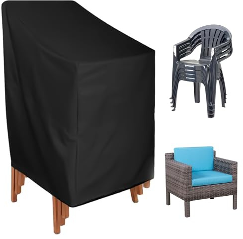 Housses de Chaises Empilables de Jardin Housse Chaise Jardin 64x64x70/120cm