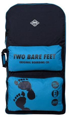 Two Bare Feet 44 Double Bodyboard Carry Bag – Heavy Duty, Large Capacity for Two Boards – Padded Shoulder Strap, Durable Zippers, Travel & Beach Ready – Multiple Colours (Blue)