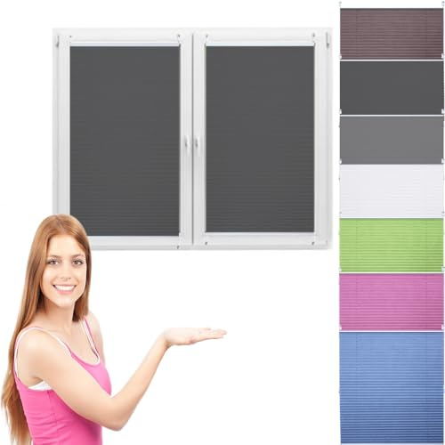 Blackout Thermo Curtain 85 x 210 cm Double Pleated Window Shade for Windows Doors Dark Grey opaque thermal blackout features